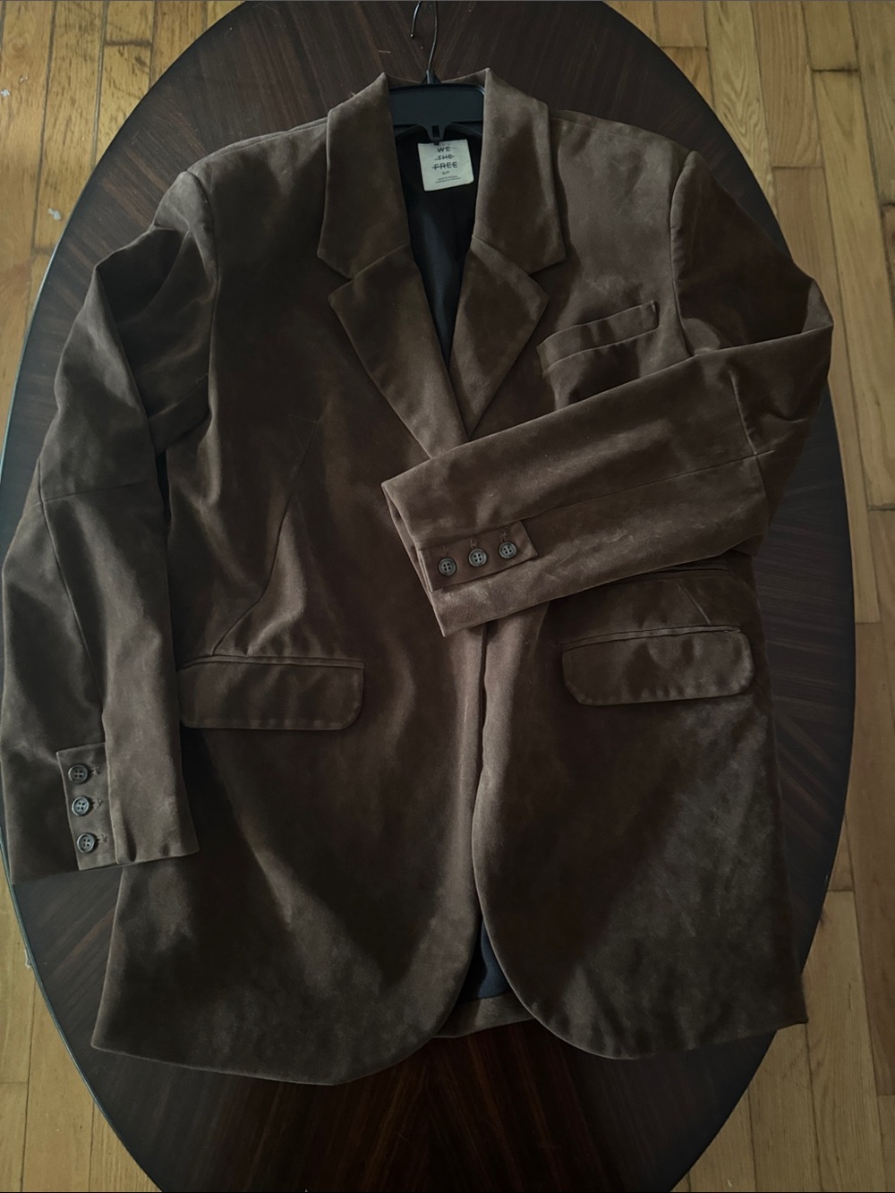 We The Free Brown Faux Suede Blazer